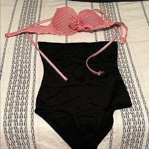 Striped Red and Black Swimsuit